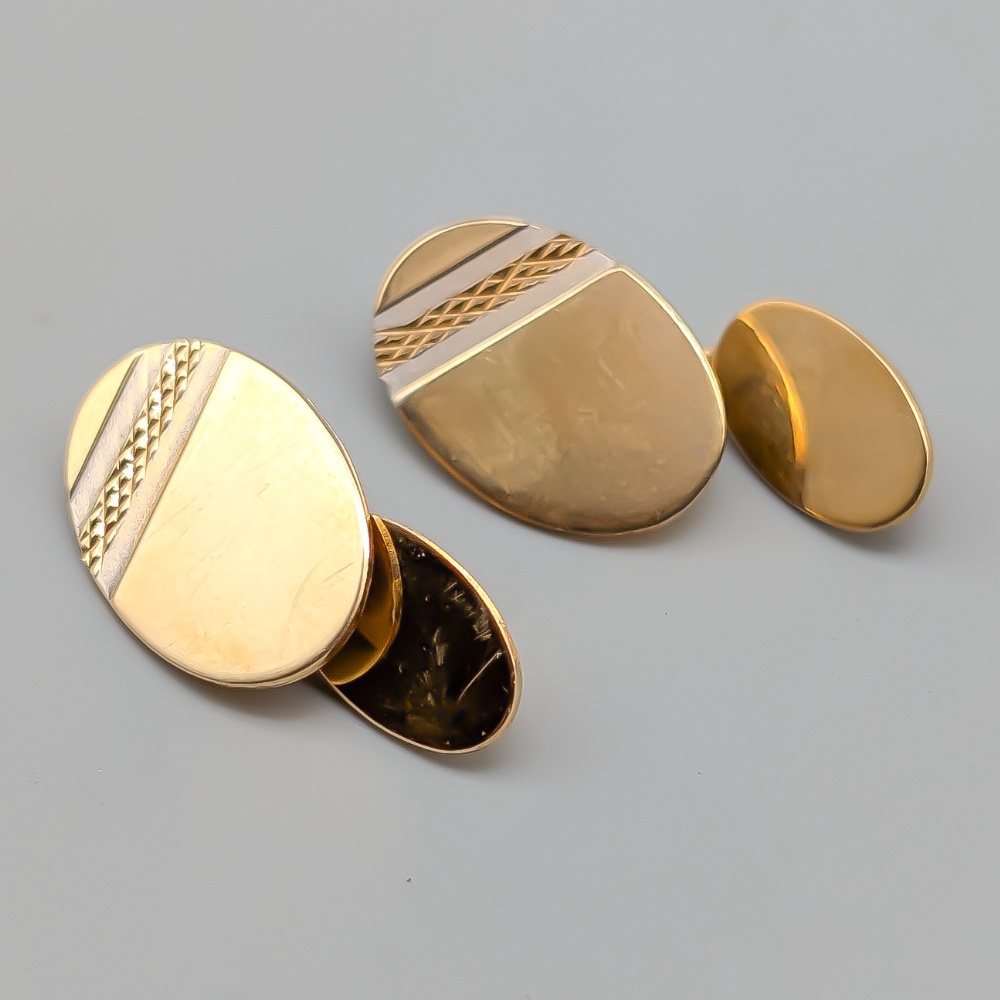 Manschettknappar i Guld 9K 3.57g 18mm - Bild 2