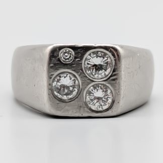 Klackring i Vitguld med Diamanter 18K 22.65g 19mm