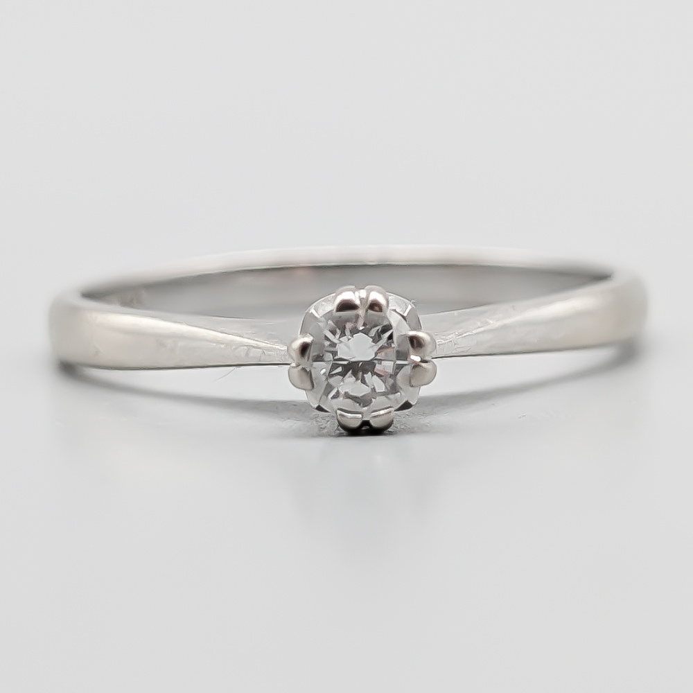 Solitärring i Vitguld med Diamant 18K 2.91g 19.25mm