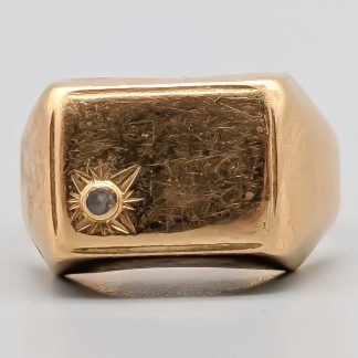 Klackring i Guld med Vit Sten 18K 3.95g 15.75mm