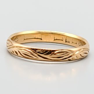 Mönstrad ring i Guld 18K 2.76g 18.25mm