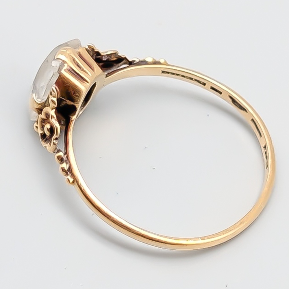 Ring i Guld med Vit Sten 18K 1.49g 16mm - Bild 2