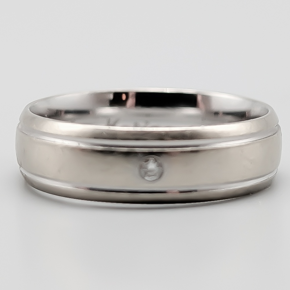 Mönstrad ring i Vitguld med Diamant 18K 4.34g 16.25mm