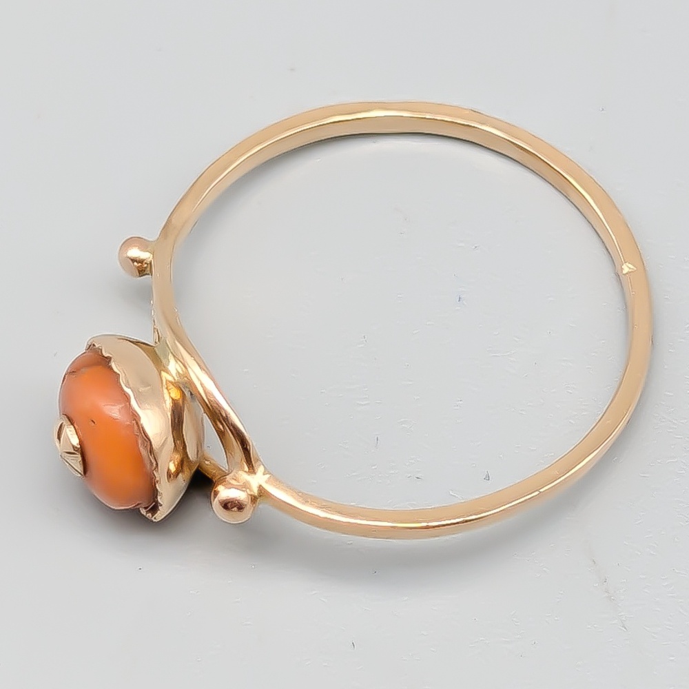 Ring i Guld med Orange Sten 14K 1.52g 17.25mm - Bild 3
