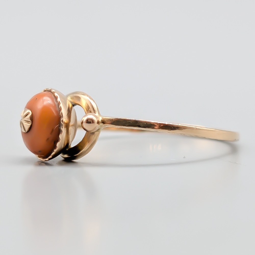 Ring i Guld med Orange Sten 14K 1.52g 17.25mm - Bild 2