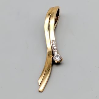 Hänge i Flerfärgat Guld med Vita Stenar 18K 2.98g 42mm