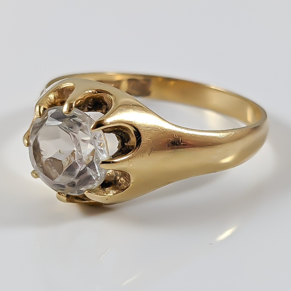 Guldring med sten 18K 5.62g 20.5mm - Bild 2