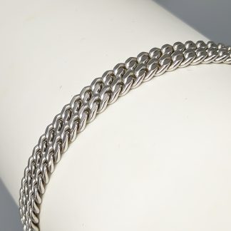 18.5cm Armband dubbel Pansar i vitguld  14K 18.25g