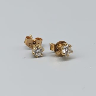 Diamantörhängen i guld 18K 1.07g 5mm