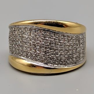 Guldring med diamanter  18K 4.93g 18mm