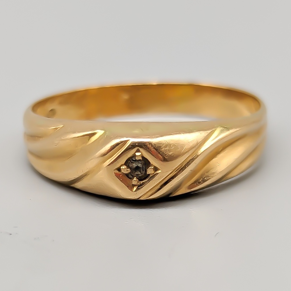 Guldring med Sten 18K 1.77g 16.75mm