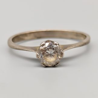 Silverring med vit Sten S925 1.55g 17.5mm