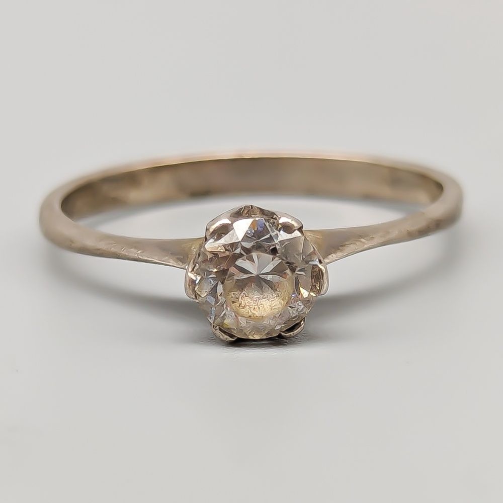 Silverring med vit Sten S925 1.55g 17.5mm