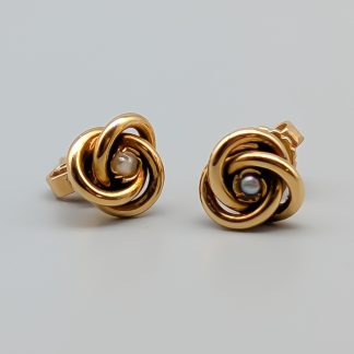 Örhängen i Guld med Pärlor 18K 1.67g 7mm