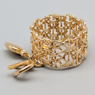 Ring i Guld X-länk med Stav med Berlock 18K 6.81g 17mm