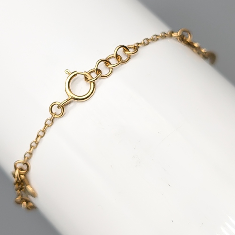Ankarlänk i Guld med berlocker 18K 3.21g 25cm - Bild 2