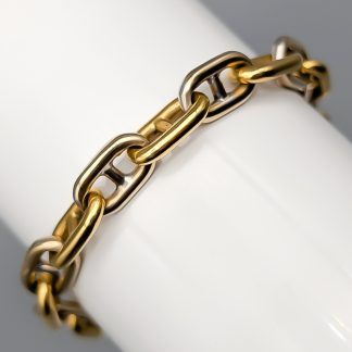21.5cm Ankarlänk med Stav i Flerfärgat Guld 18K 31.98g