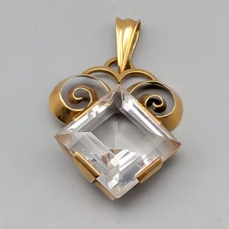 Hänge i Guld med Vit Sten 18K 4.5g 25mm