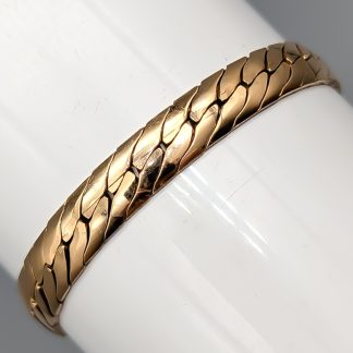 18.5cm Pressad Pansarlänk i Guld 18K 14.05g