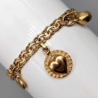 19cm Bismarcklänk i Guld med Berlocker 18K 12.94g