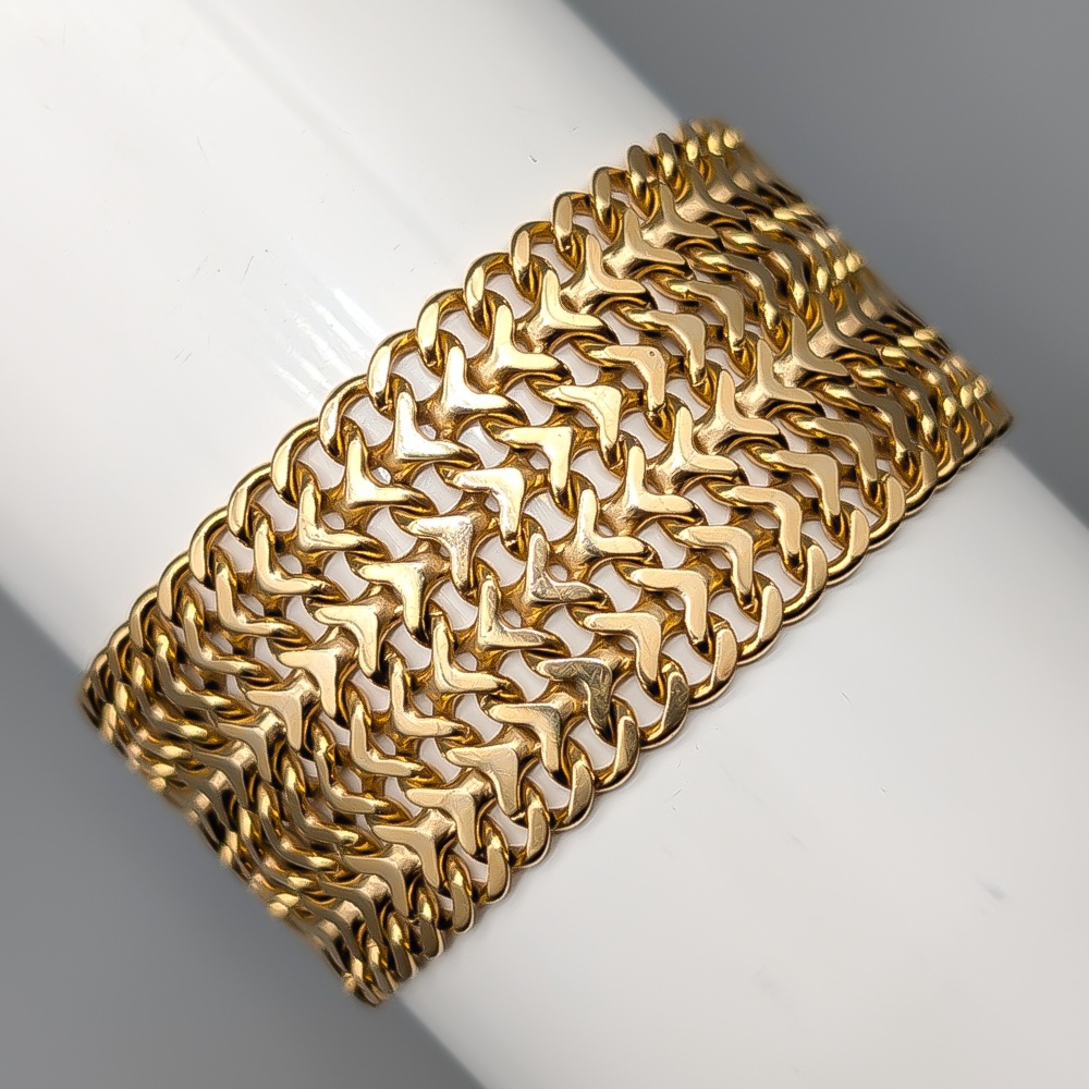 19cm Fiskbenslänk i Guld 18K 48.7g