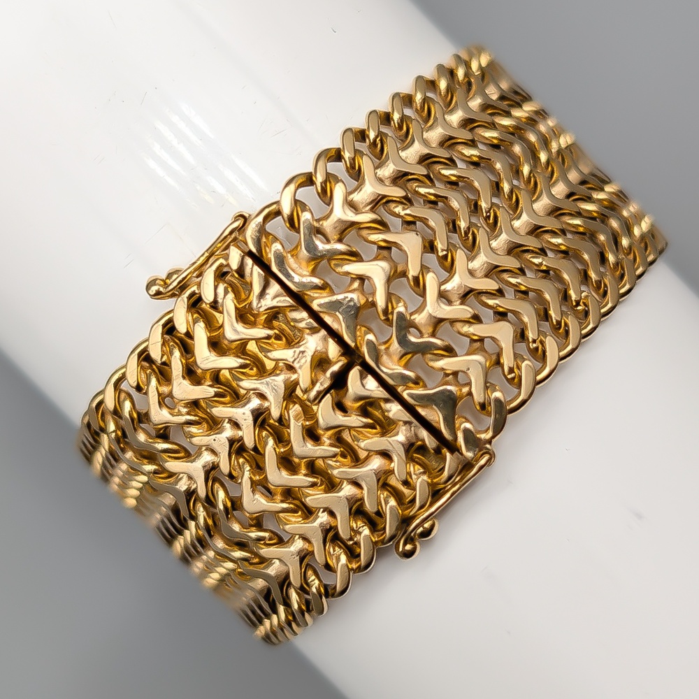 19cm Fiskbenslänk i Guld 18K 48.7g - Bild 2