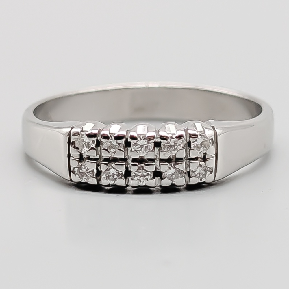 Diamantring i Vitguld 18K 2.8g 16.5mm
