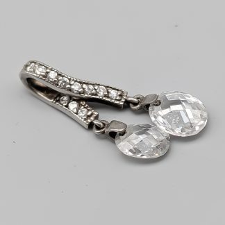 Hänge i Silver med Vita Stenar S925 2.43g 29mm