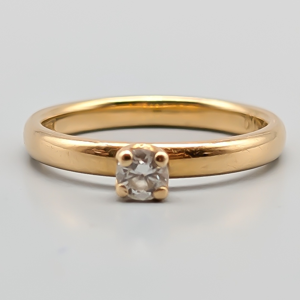 Diamantring i Guld 18K 3.72g 18mm