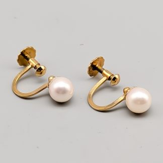 Clips i Guld med Odlade Pärlor 18K 1.69g 5mm