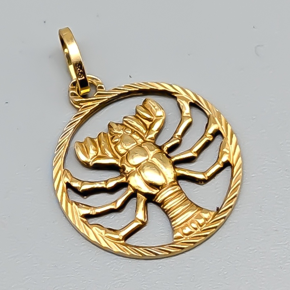 Hänge i Guld Stjärntecken Kräfta 18K 1.17g 17mm