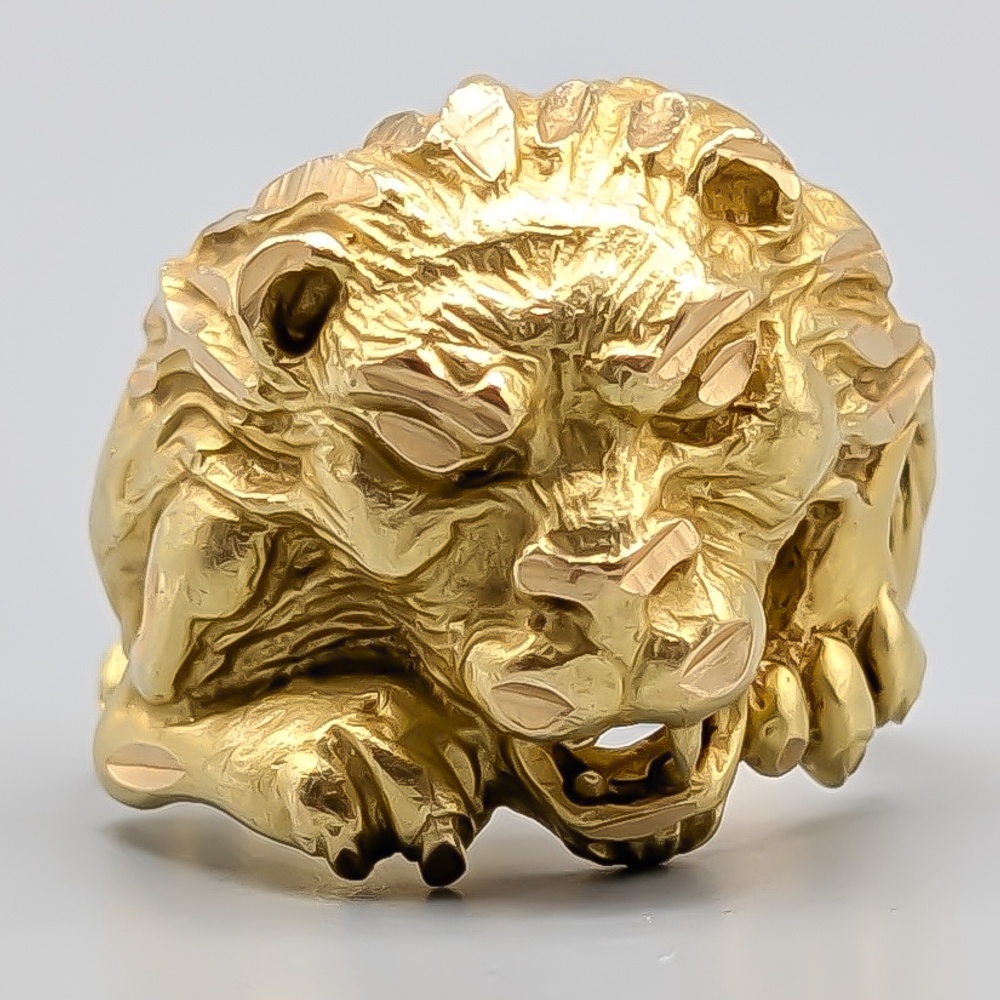 Ring i Guld Lejon 21K 15.88g 18.25mm