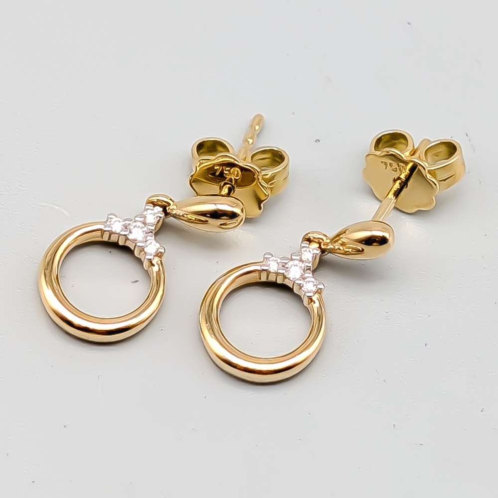 Diamantörhängen i Guld 18K 3.07g 18mm