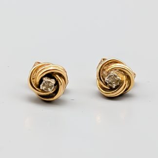 Diamantörhängen i Guld 18K 1.4g 5mm