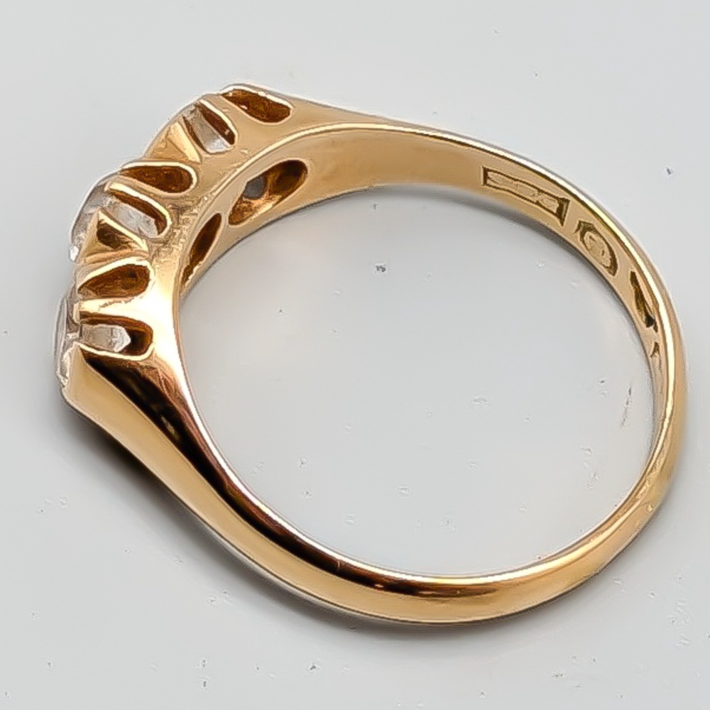 Antik Ring i Guld med Vita Stenar 18K 4.85g 18.25mm - Bild 2
