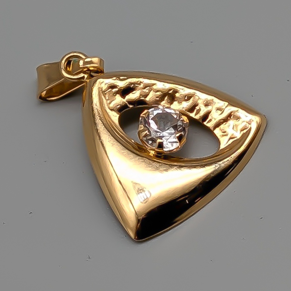 Hänge i Guld med Vit Sten 18K 0.71g 19mm