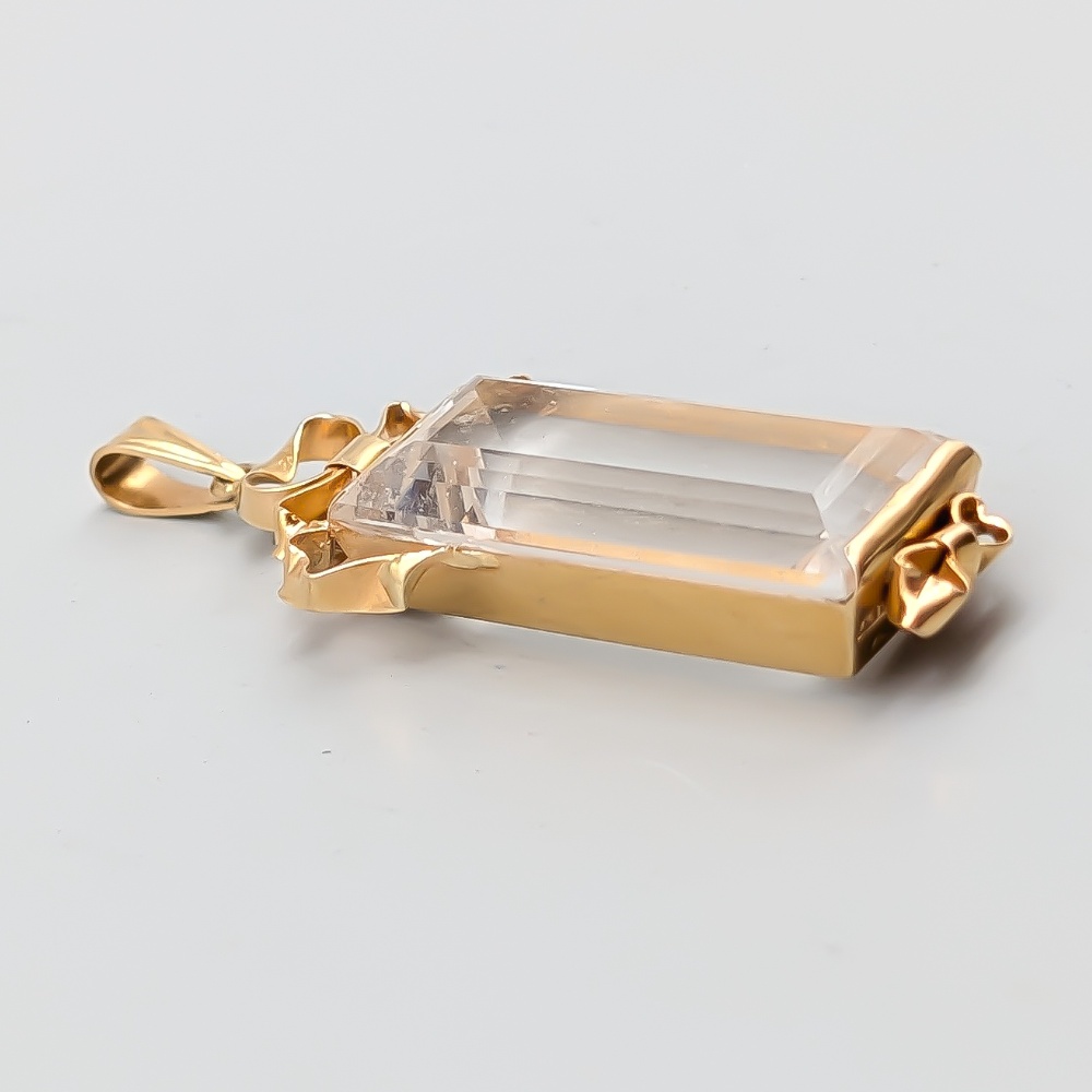 Hänge i Guld med Vit Sten 18K 9.68g 41mm - Bild 2