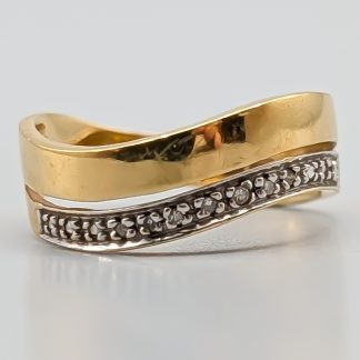 Diamantring i Flerfärgat Guld 18K 4.2g 17.5mm