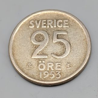 25 öre Sverige 1953 S400 2.34g 17mm