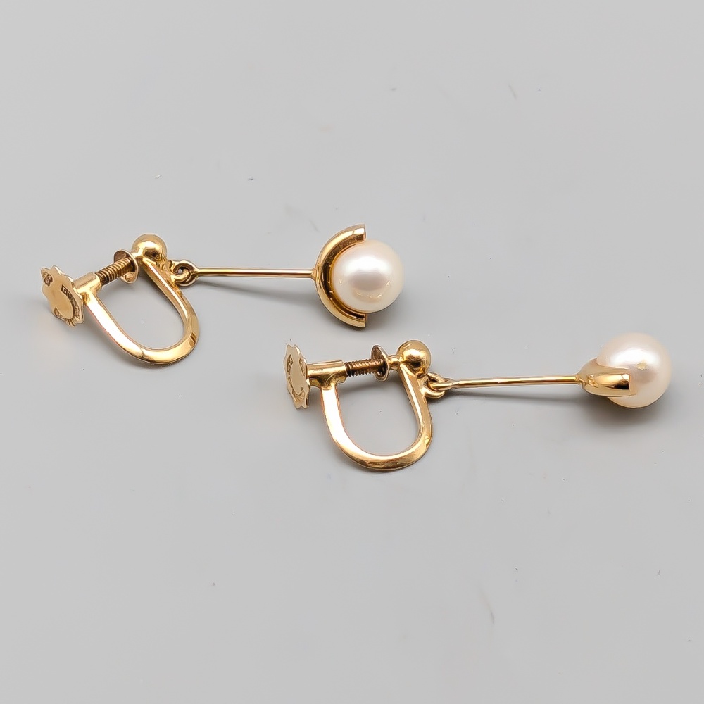 Clips i Guld med Odlade Pärlor 18K 2.87g 25mm