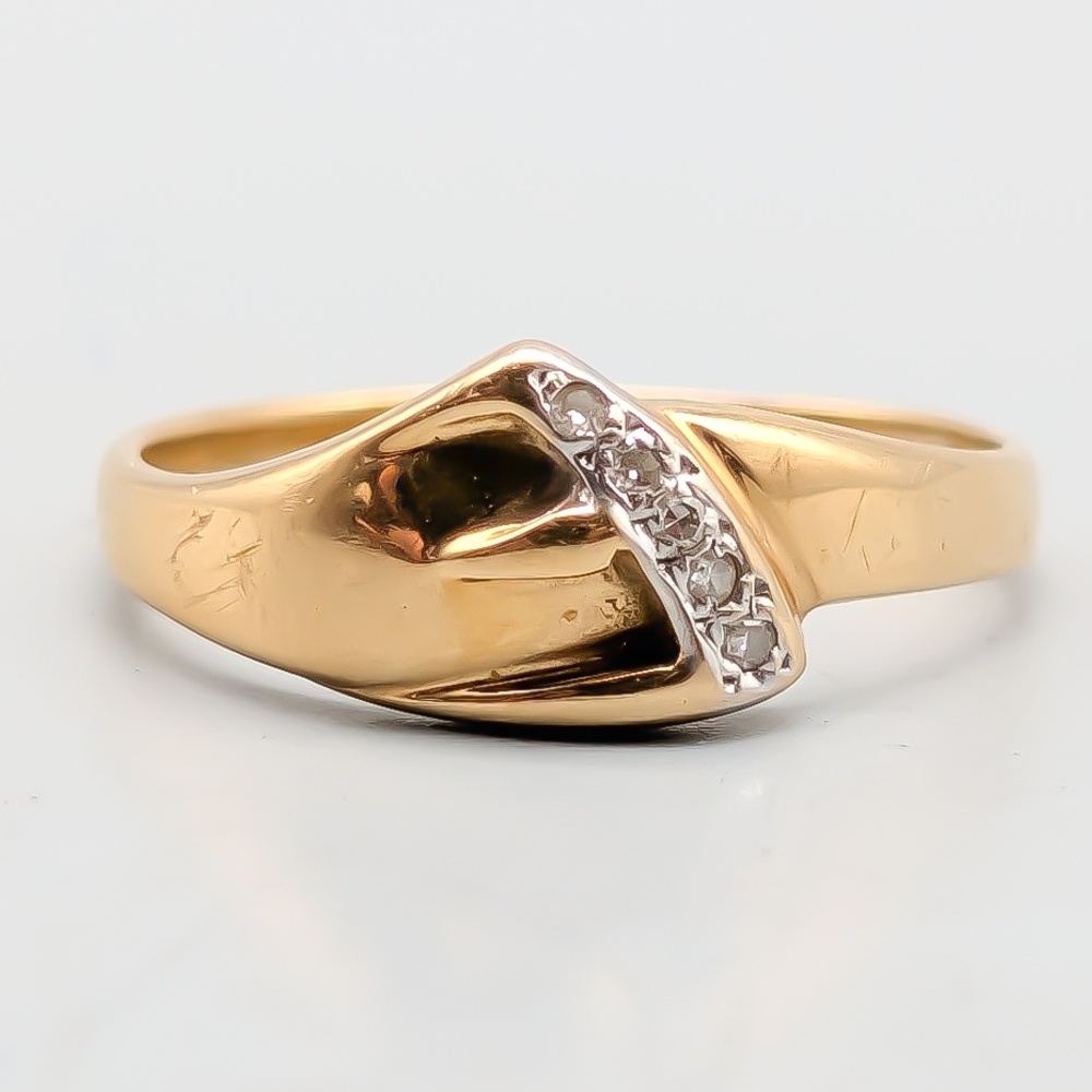 Diamantring i Guld 18K 2.25g 17.25mm