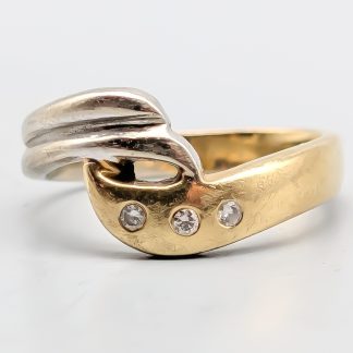 Diamantring i Flerfärgat Guld 14K 3.85g 17.25mm