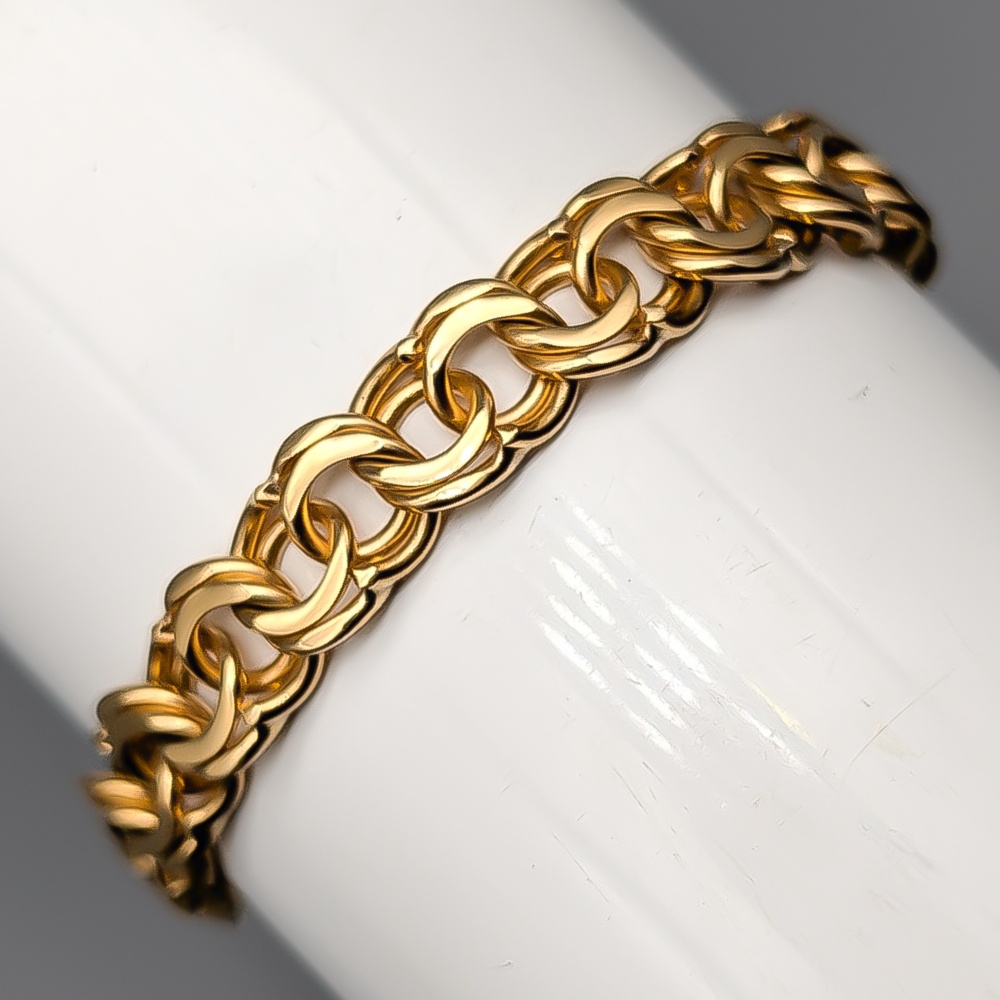 19.5cm Bismarcklänk i Guld 18K 20.18g
