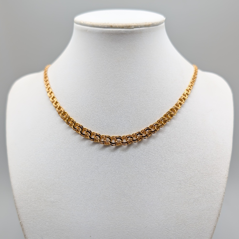 43.5cm Doserad Bismarcklänk i Guld 18K 15.12g