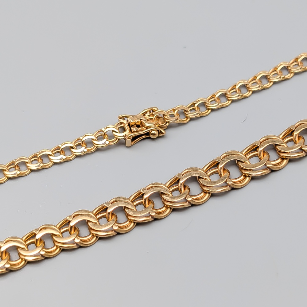 43.5cm Doserad Bismarcklänk i Guld 18K 15.12g - Bild 2