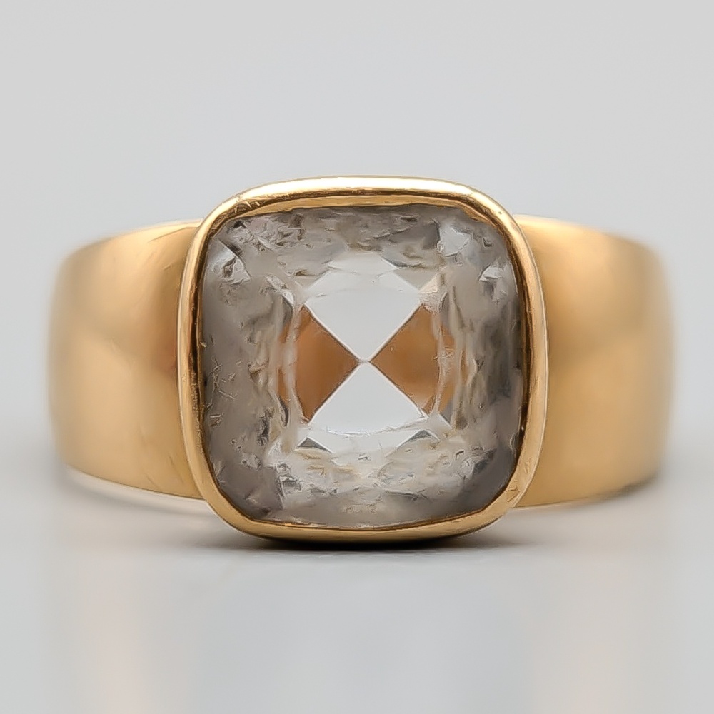 Ring i Guld med Vit Sten 18K 3.31g 18.75mm