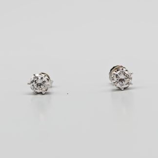 Örhängen i Silver med Vita Stenar S925 1.11g 6mm