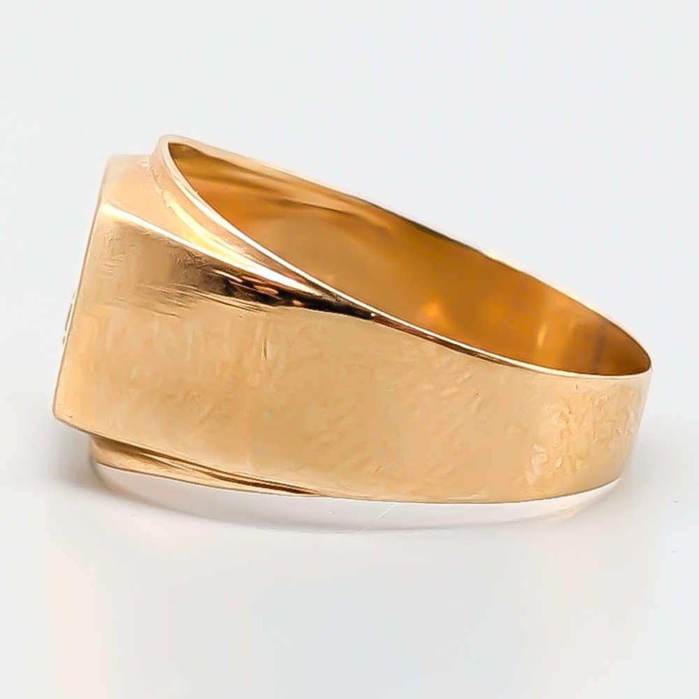 Klackring i Guld med Vit Sten 18K 2.55g 18.75mm - Bild 3