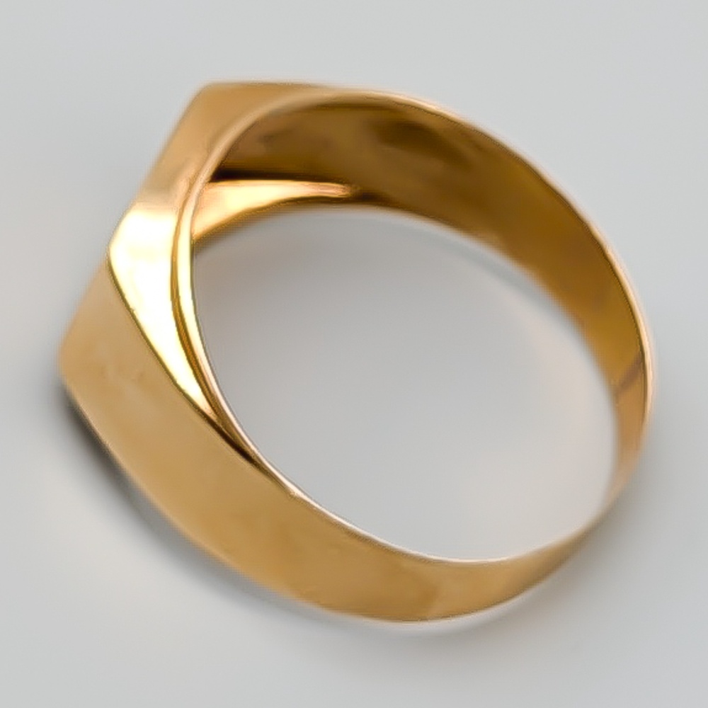 Klackring i Guld med Vit Sten 18K 2.55g 18.75mm - Bild 2