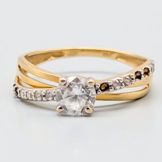 Ring i Guld med Vita Stenar 18K 1.87g 15.75mm